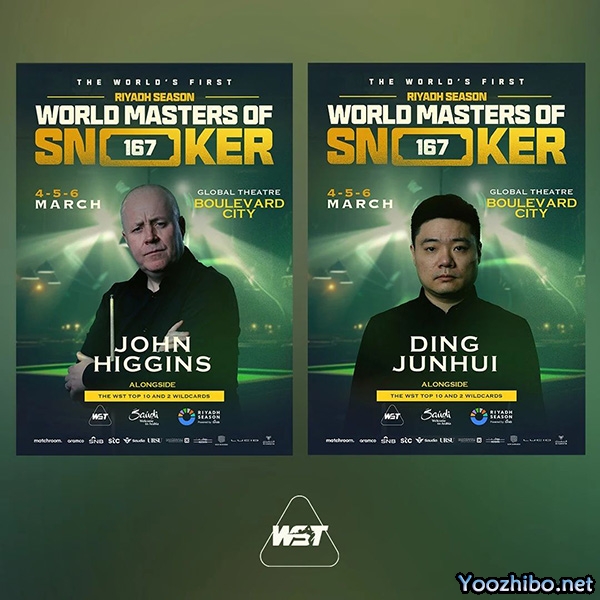 【沙特赛】阵容扩充!金球规则明确,打出167可获50万美元!丁俊晖、希金斯加入战局!