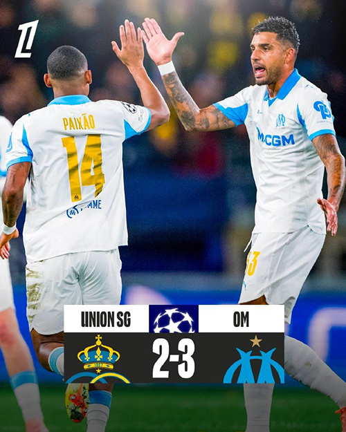 格林伍德双响导演逆转！马赛3-2客胜圣吉罗斯，欧冠两连胜仍保晋级希望