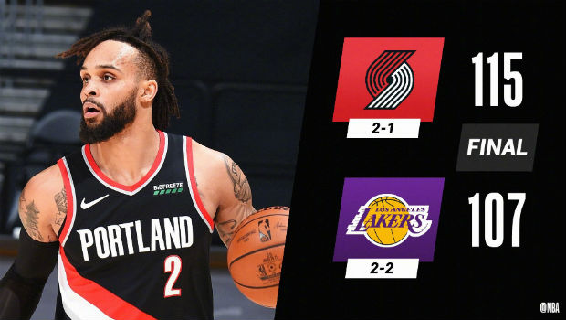 <a href=/lanqiulanmu/blazers/ target=_blank class=infotextkey>开拓者</a>115-107战胜<a href=/lanqiulanmu/lakers/ target=_blank class=infotextkey>湖人</a>